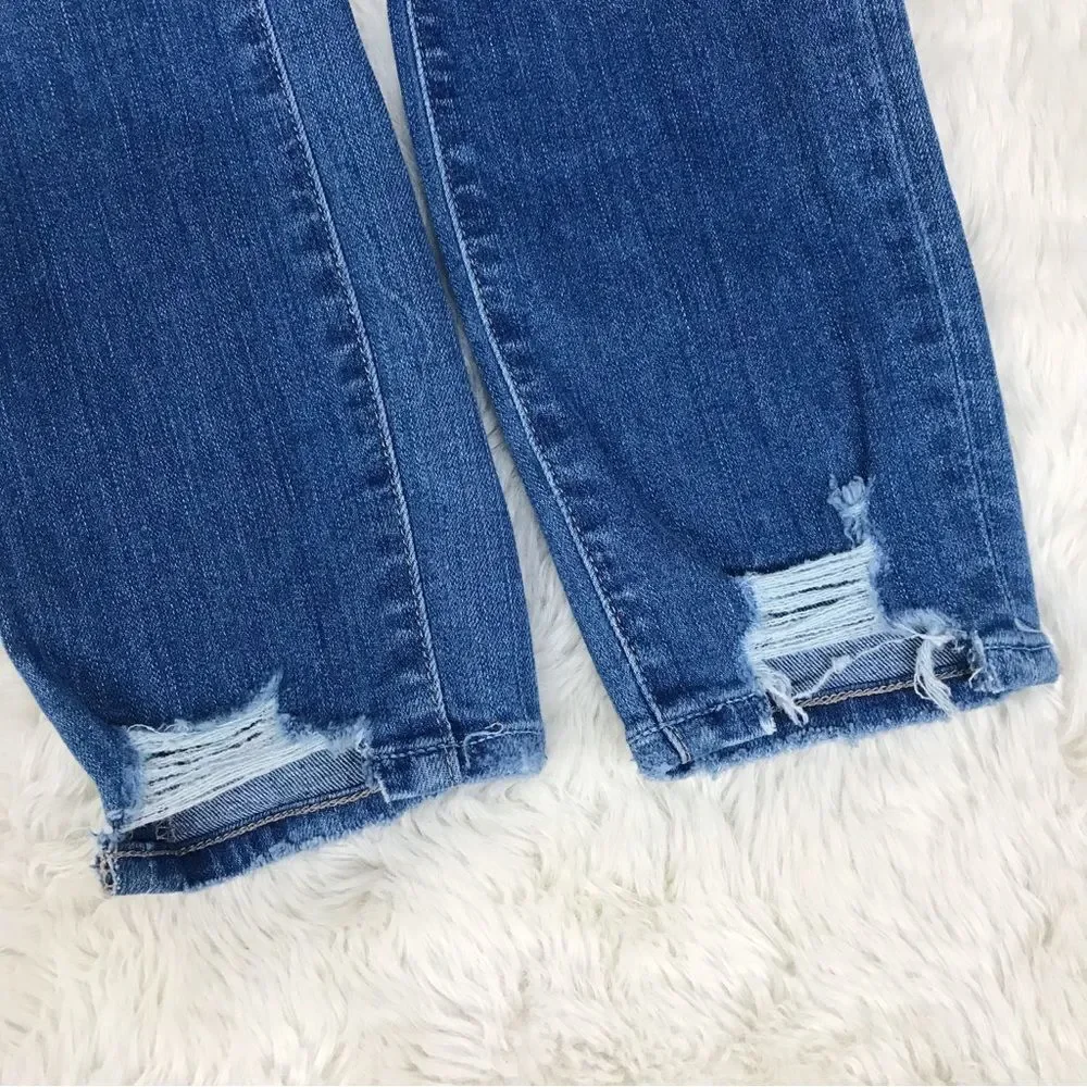 PAIGE Skyline Skinny Crop Jean North Star Distressed Medium Wash Size 24 New‎